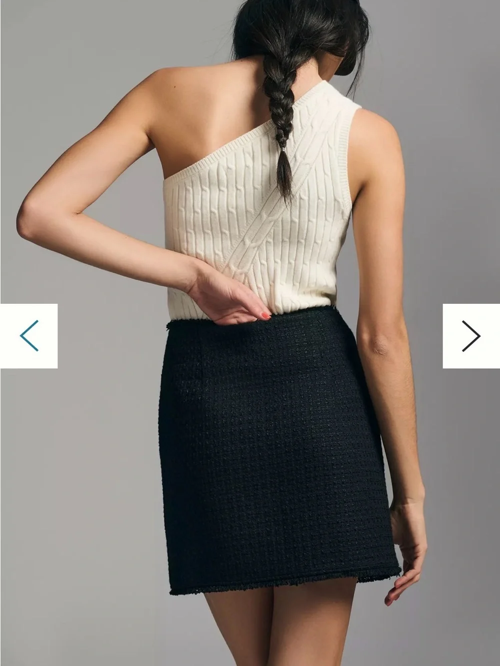 Anthropology Maeve Preppy Academia Collegiate Black Mini Tweed Skirt
